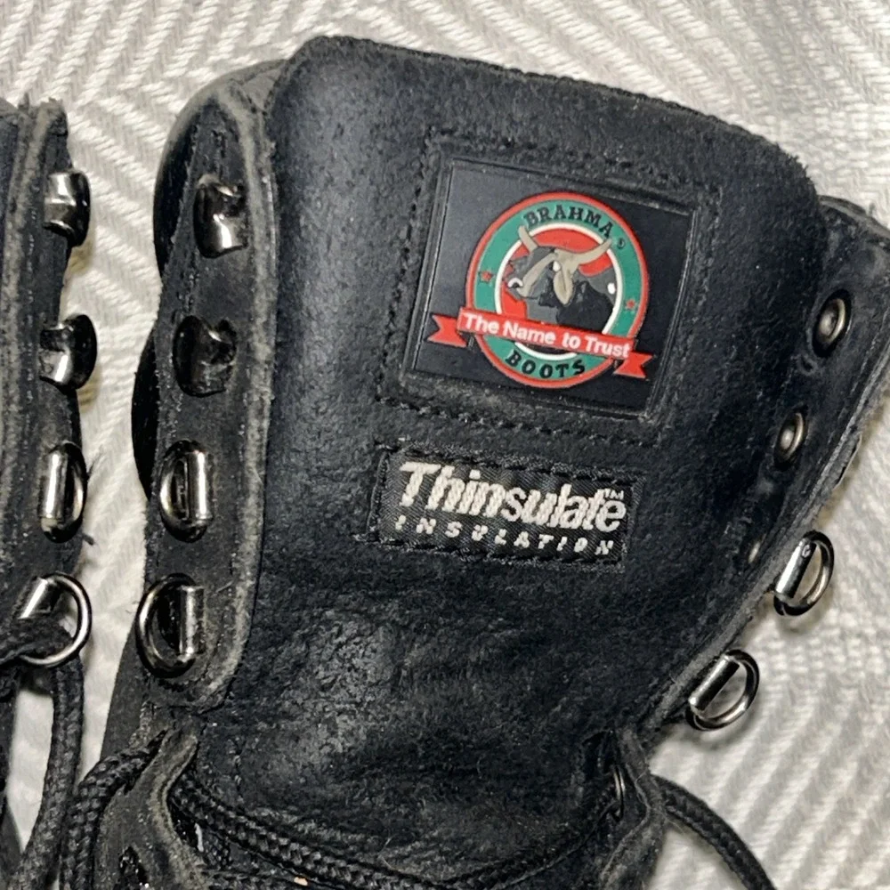 Brahma Mens Iron Tough‎ Steel Toe Work Boots 10XW Thinsulate Black